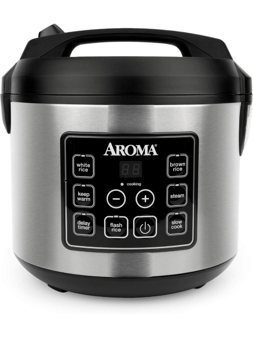 20-Cup Digital Rice Cooker & Steamer - Slow Cooker, Stainless Steel, Black